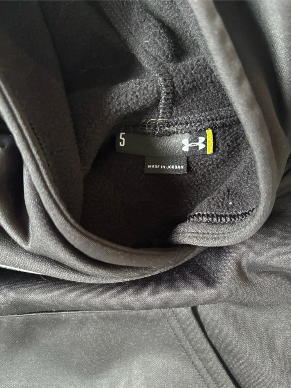 Under Armour Kids' Black Hoodie with White Logo Youth Small Sporty Sweatshirt